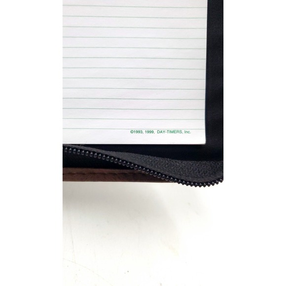 Vintage Day-Timer Organizer Planner Brown Zip Around 7 Rings 10.5x8" - Picture 11 of 13